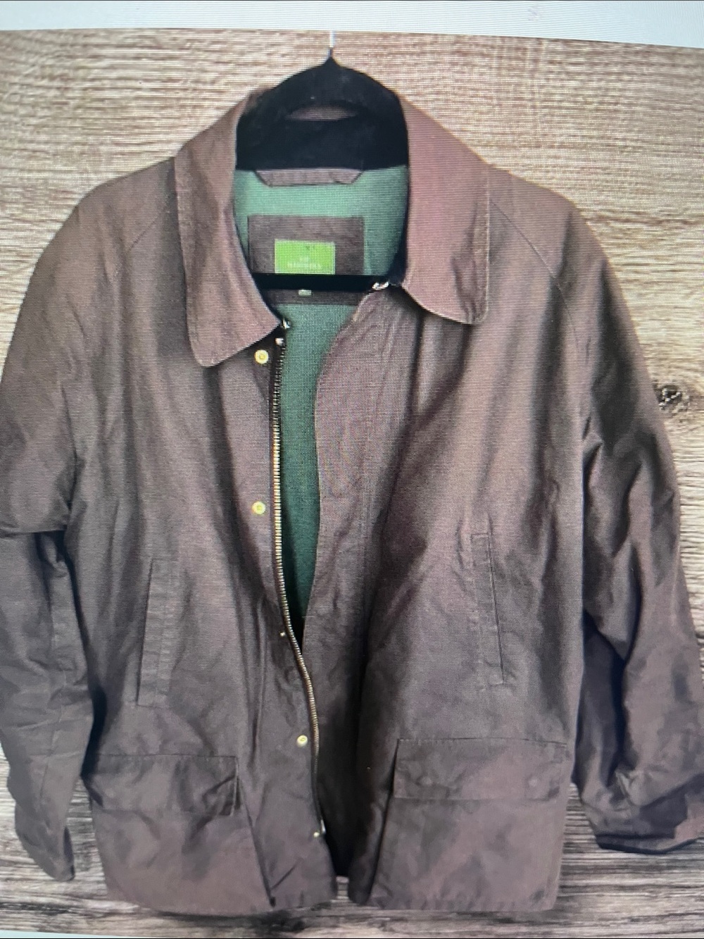 Lands' End Men's Chocolate Brown Lightweight Zip Shirt Jacket